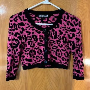 Sourpuss Leopard Crop Sweater